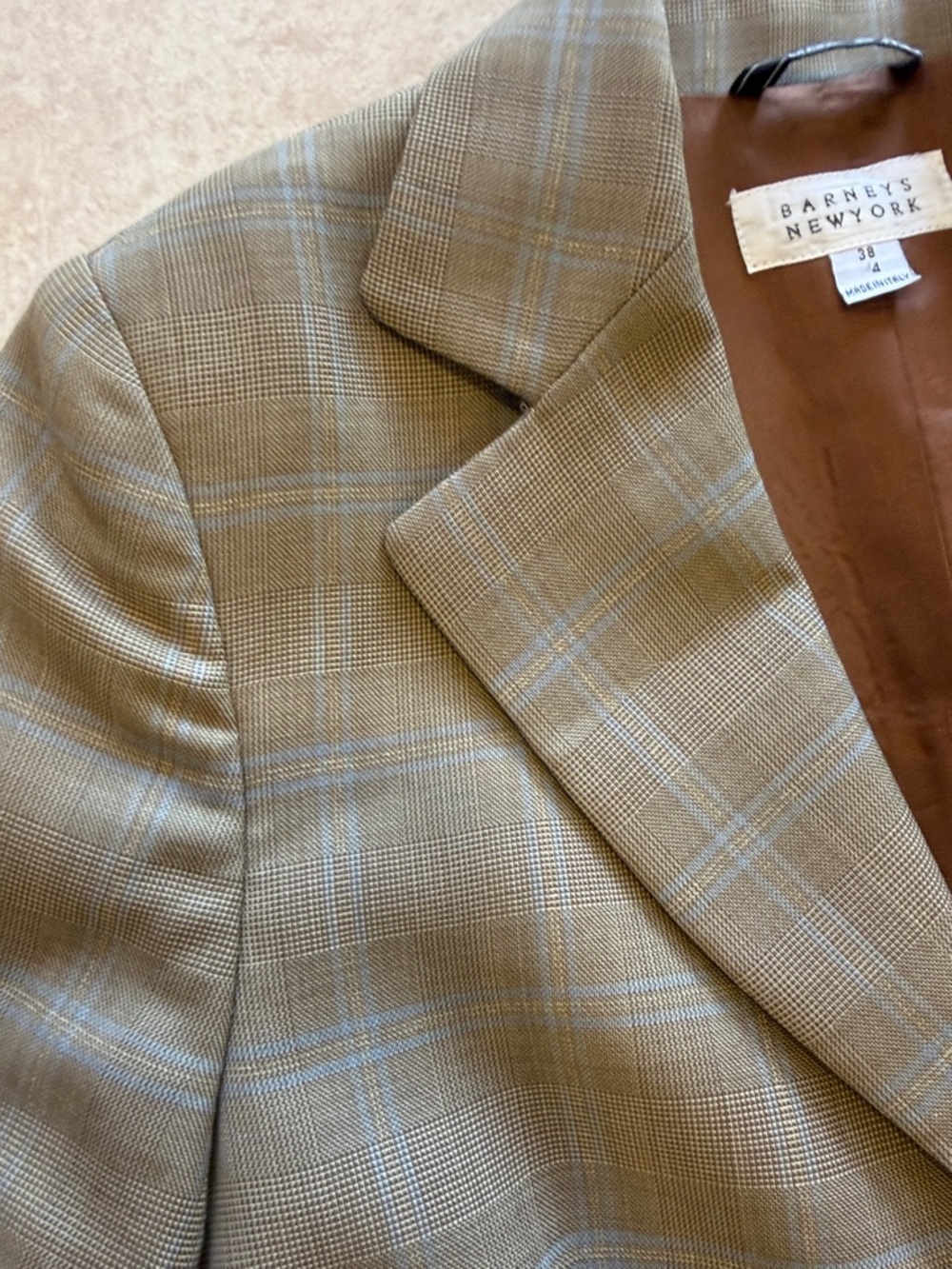 Barneys New York vintage Plaid 100% Wool Blazer - Picture 4 of 9